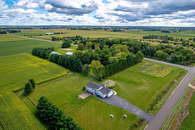 aerial view featuring a rural view