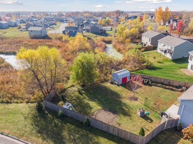 aerial view with a residential view