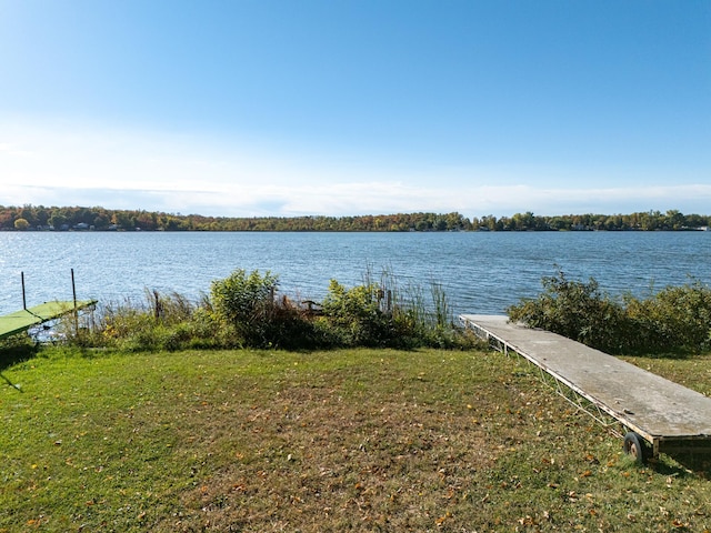 water view with a boat dock