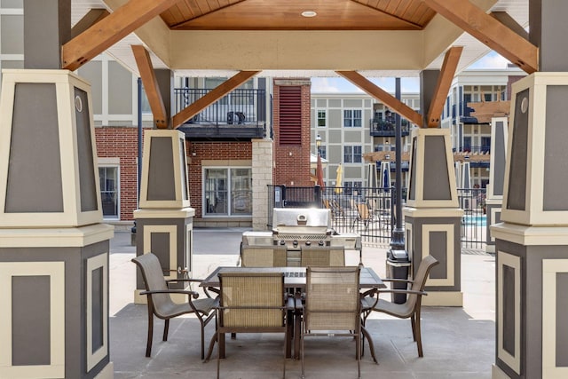 view of patio / terrace with a grill