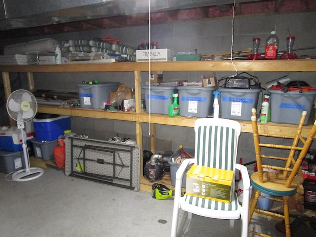 view of storage area