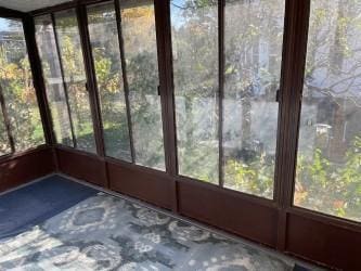 view of unfurnished sunroom