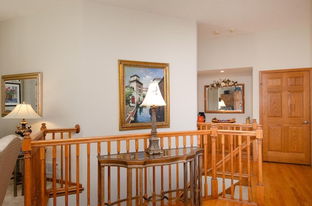 corridor featuring light hardwood / wood-style flooring