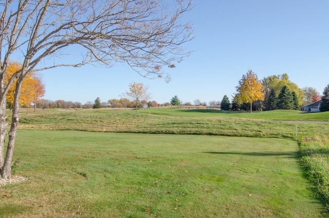 view of yard with a rural view