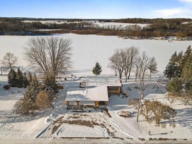 view of snowy aerial view