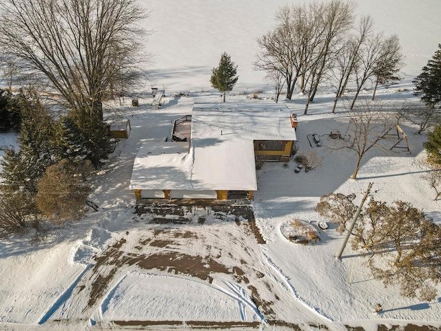 view of snowy aerial view