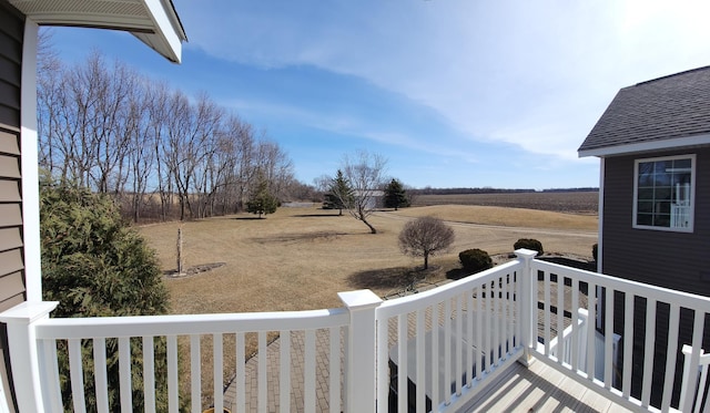 view of yard with a rural view