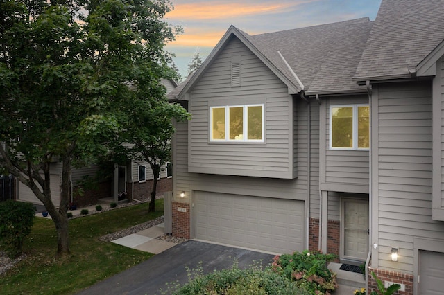 view of front of house with a garage