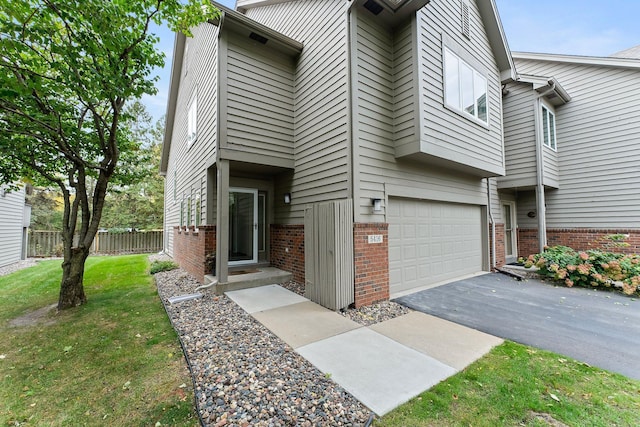 view of property with a garage