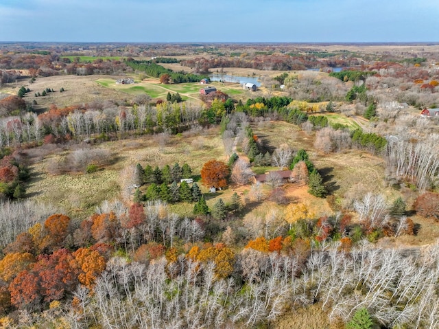 drone / aerial view with a rural view