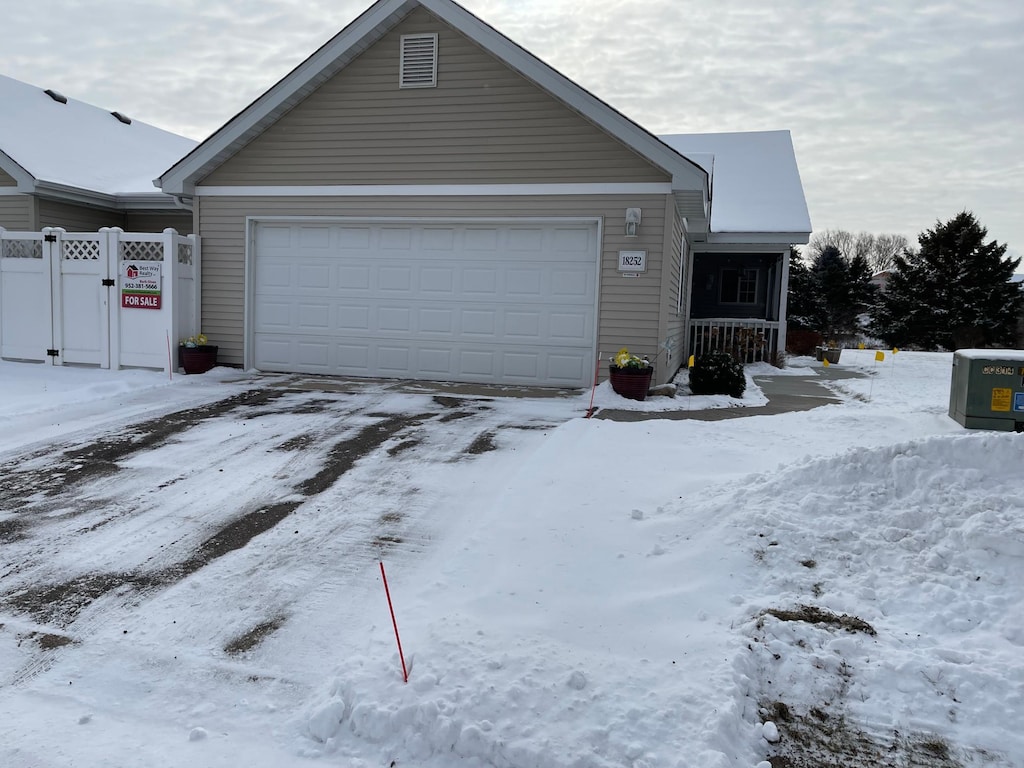 view of front of home featuring a garage