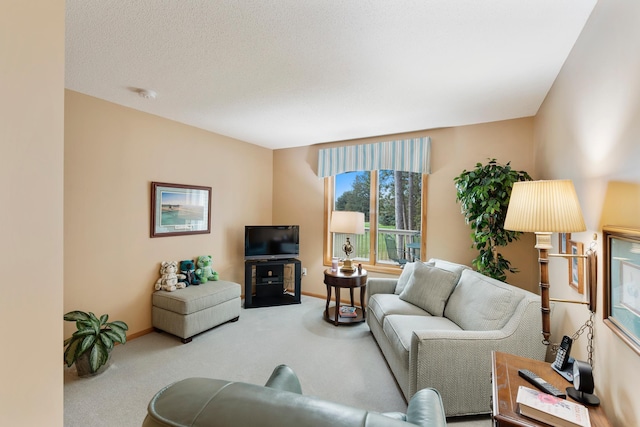 living room with carpet flooring