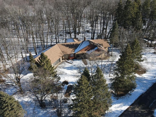 view of snowy aerial view