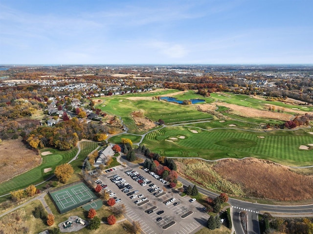 bird's eye view with golf course view