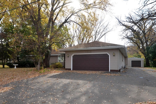 exterior space featuring a garage