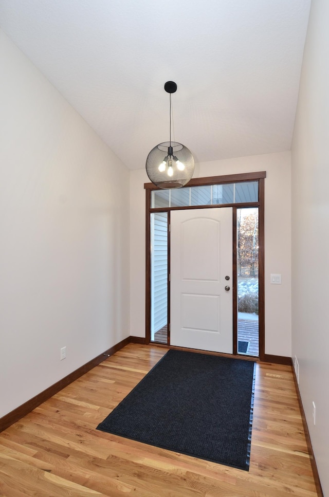 foyer entrance featuring light hardwood / wood-style floors