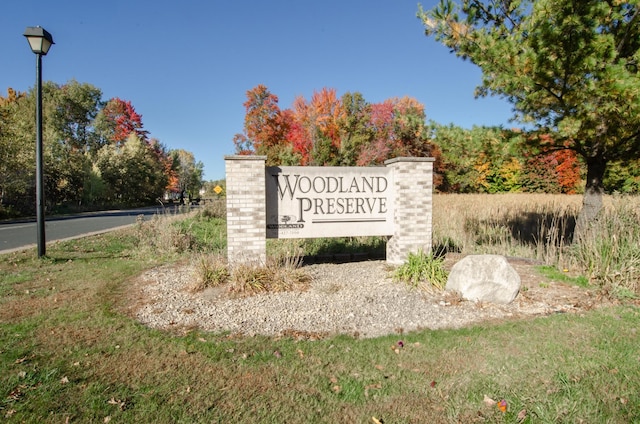 view of community sign