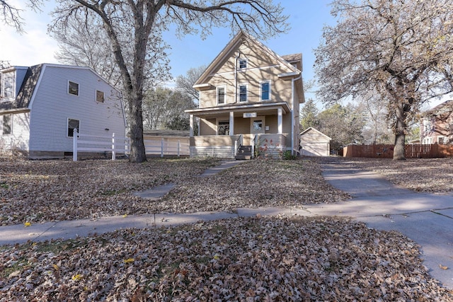 front facade with a porch