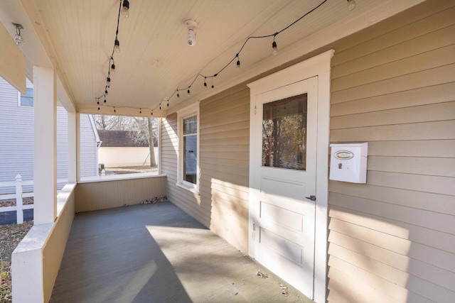 property entrance with a porch