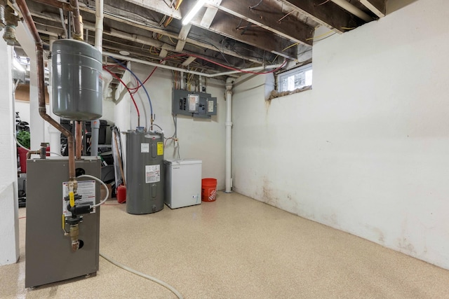 interior space with electric water heater