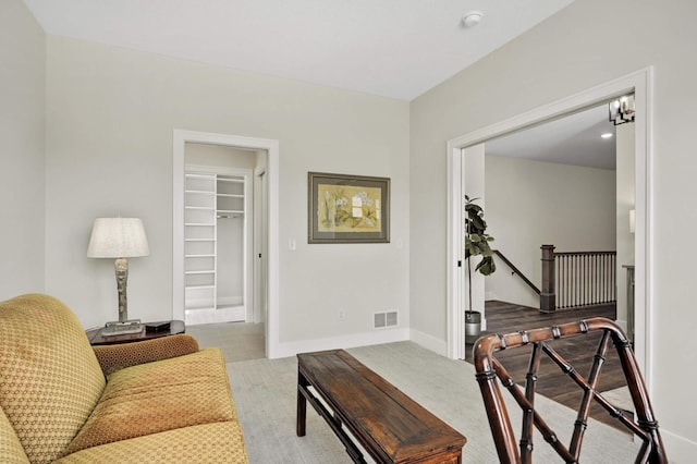 living room featuring light wood-type flooring