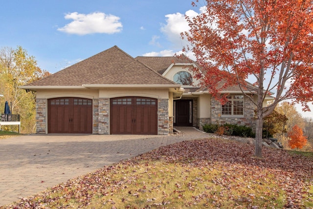 view of front of home with a garage