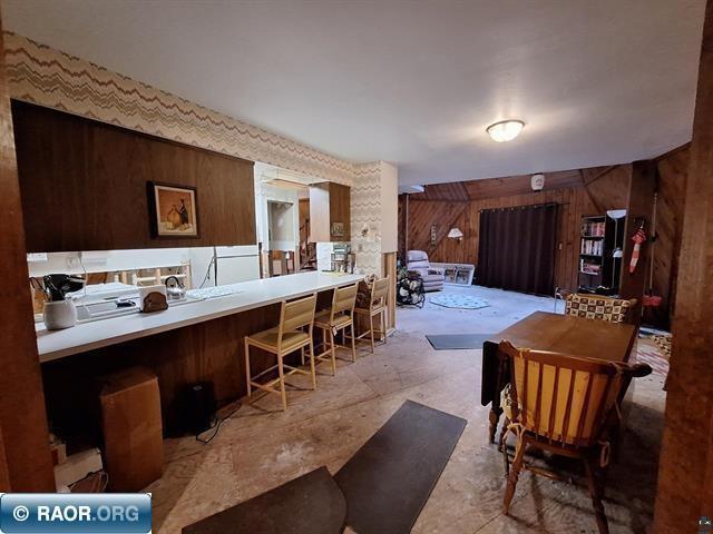 interior space with wood walls
