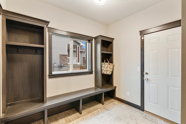 mudroom featuring light hardwood / wood-style flooring