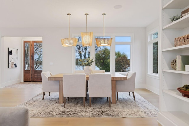 dining area featuring light hardwood / wood-style flooring