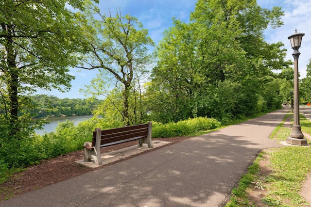 view of property's community featuring a water view