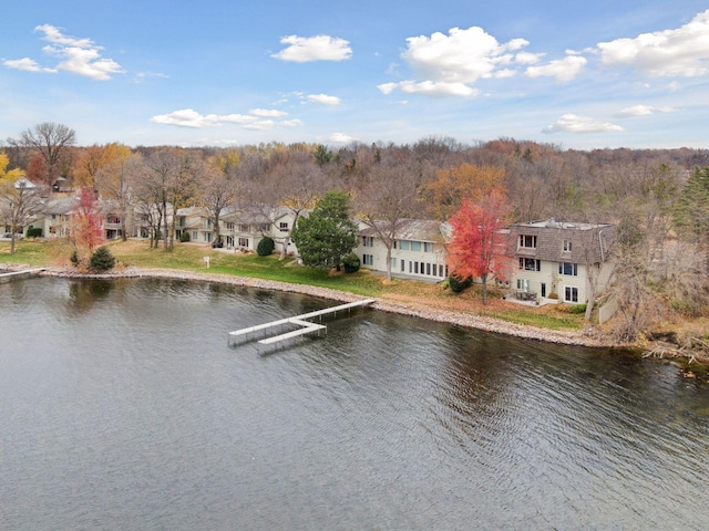 view of water feature featuring a dock