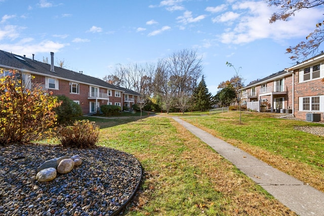 exterior space with a yard