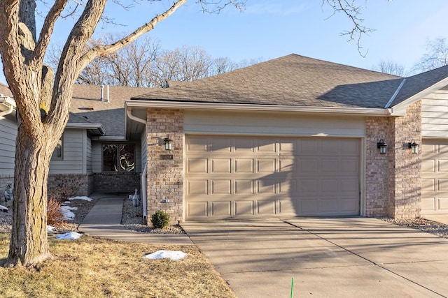 exterior space with a garage