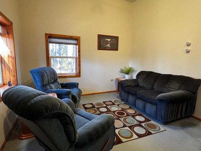 living room with carpet floors