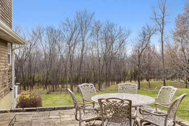 view of patio with outdoor dining area