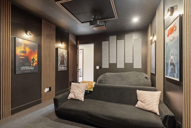 view of carpeted home theater