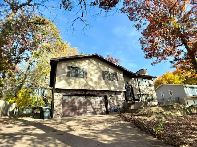 view of front of house with a garage