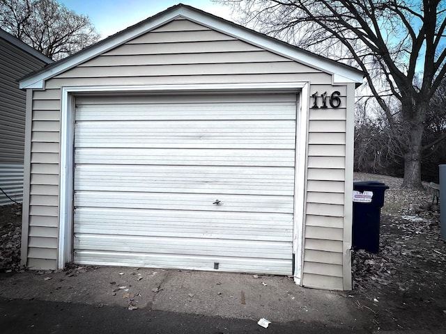 view of garage