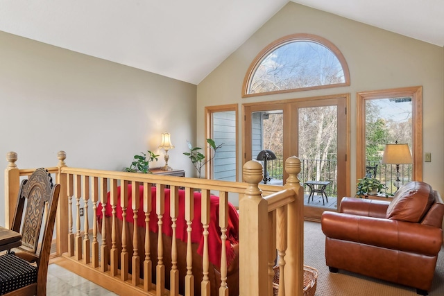 interior space with vaulted ceiling