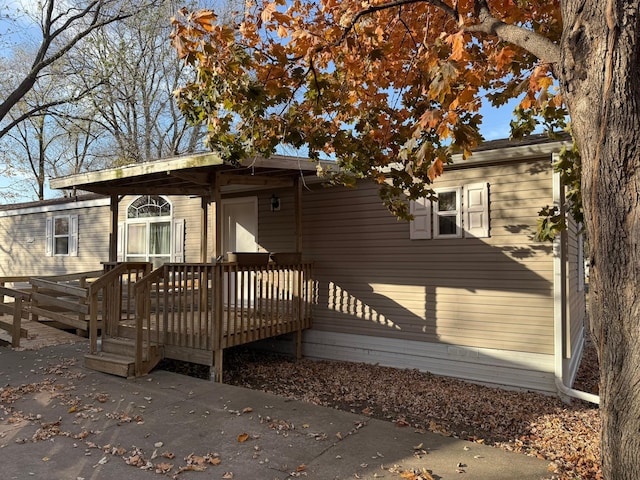 exterior space with a wooden deck