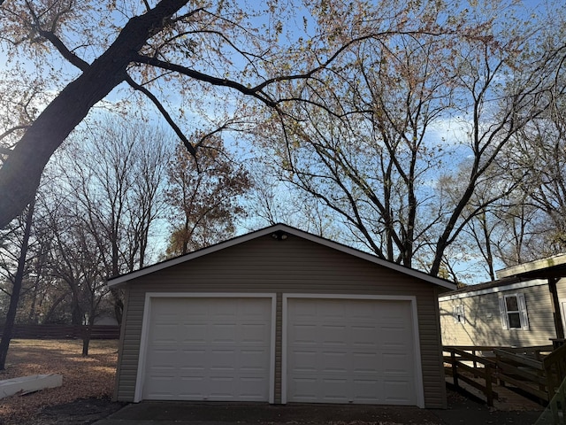 view of garage