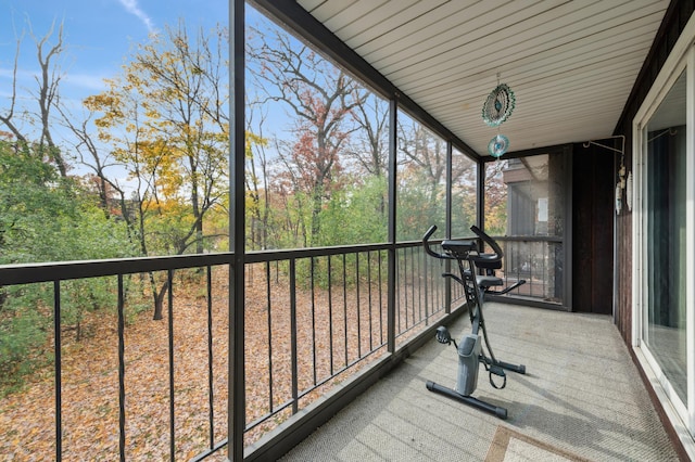 view of unfurnished sunroom