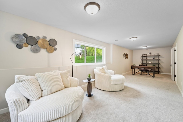 living room featuring carpet