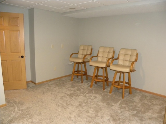 2501 Le Homme Dieu Vw NE, Alexandria, MN 56308 - living area featuring carpet flooring, a drop ceiling, and baseboards