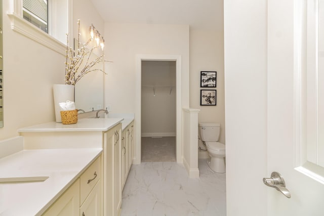 bathroom with toilet and vanity