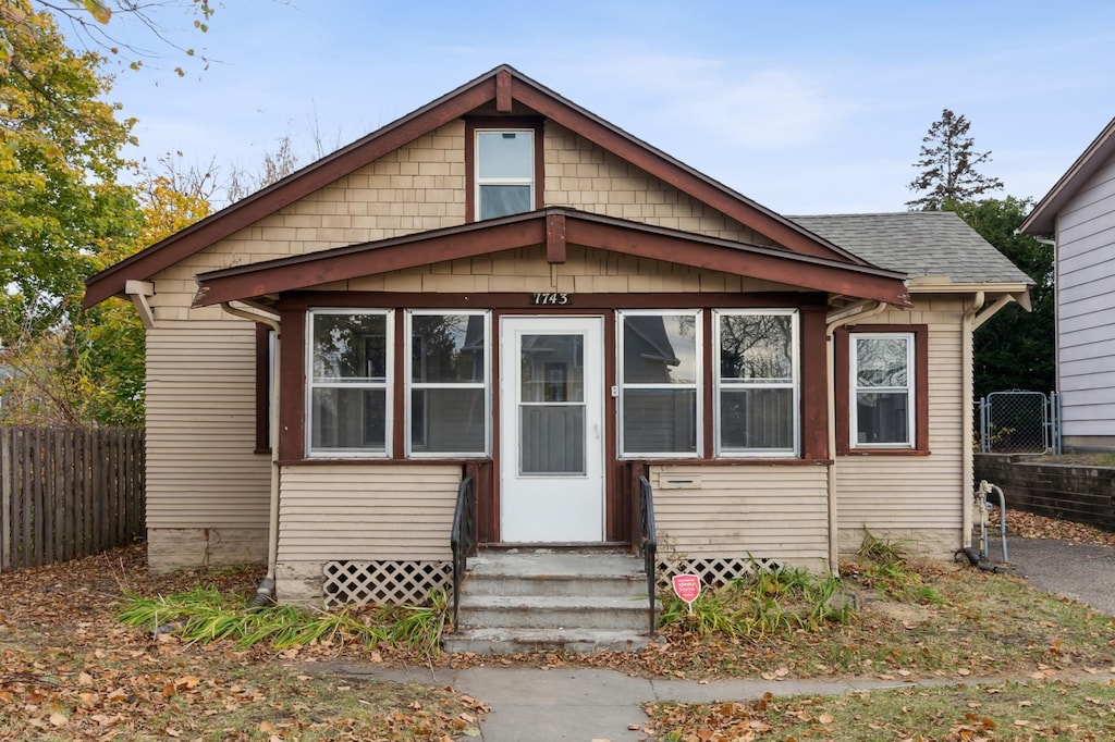 view of bungalow-style house