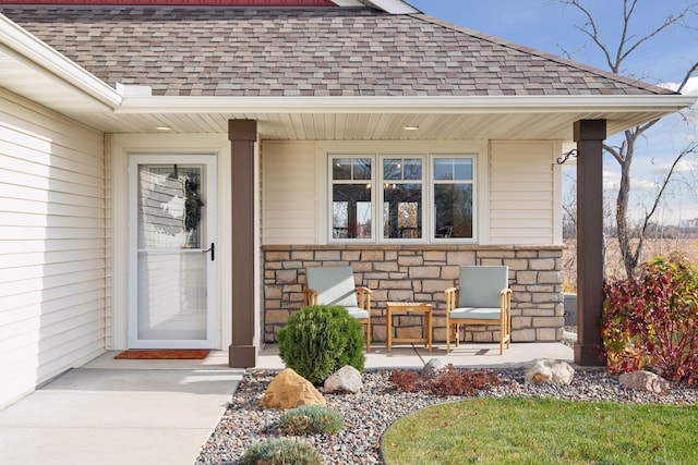 property entrance with a porch