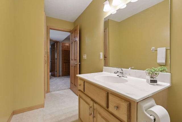 bathroom with vanity and tile patterned floors