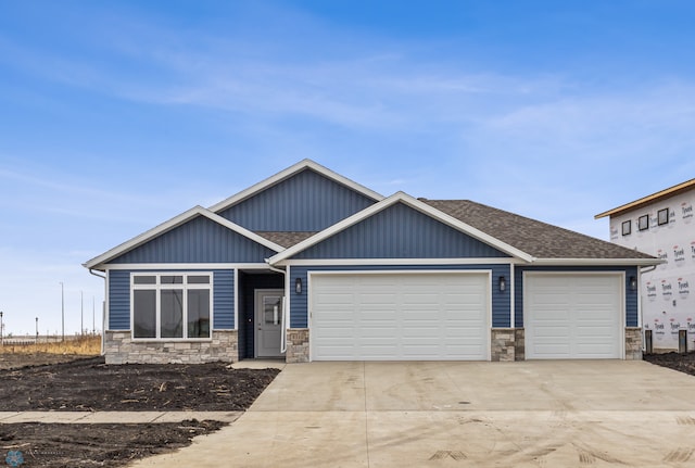 craftsman-style house with a garage