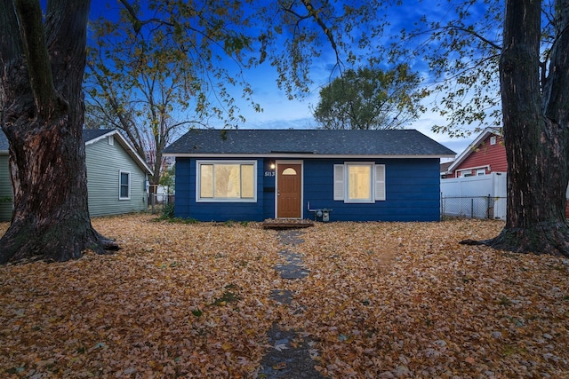 view of single story home